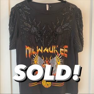 Vintage Beaded Milwaukee Raiders Tee by TopShop